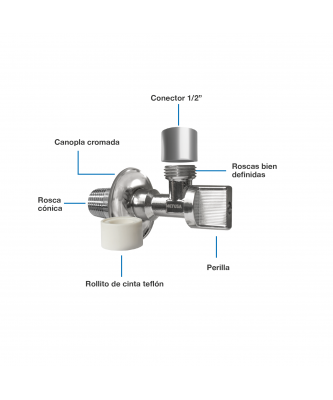 Llave angular universal 1/2x1/2 M-H METUSA
